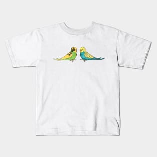 Budgie - recessive pied and greywing in green line Kids T-Shirt